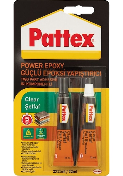 Pattex Çiftli Epoksi Şeffaf Power Epoxy Güçlü Yapıştırıcı