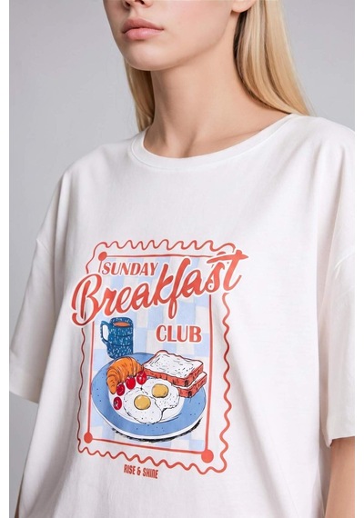 Defacto Oversıze Şortlu Kısa Kollu 2li Poplin Pijama Takımı I1145ax26hsbe162 Mavi-be162