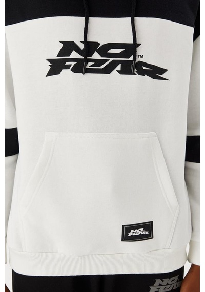 No Fear Erkek Sweatshirt Kapüşonlu Siyah Beyaz M500272