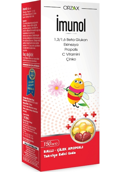 Orzax İmunol Ballı Çilekli Şurup 150 ML