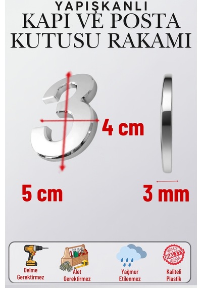Krom Yapışkanlı Kapı Numarası 3 5 Cm / 50 Mm Küçük Boy Rakam Sayı - Daire, Posta Kutusu, Otel Oda No, Asansör, Kat Planı, Araç Model Ve Apartman İçi Dekoru İçin Kendinden Yapışkanlı Krom Numaratör 3 3 Krom Yapışkanlı Kapı Numarası 3 5 Cm / 50 Mm Küçük Boy Rakam Sayı - Daire, Posta Kutusu, Otel Oda No, Asansör, Kat Planı, Araç Model Ve Apartman İçi Dekoru İçin Kendinden Yapışkanlı Krom Numaratör 3 3