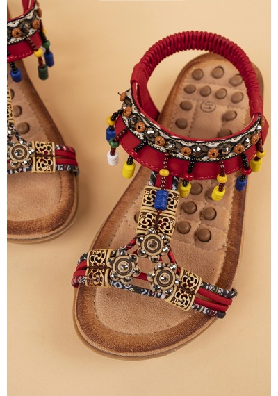 Khayt Princess Anatomik Fashion Taşlı Çocuk Sandalet 001