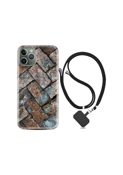 Apple Uyumlu iPhone 11 Pro Kılıf Boyun Askılı Retro Stone 1324