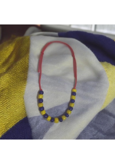 Fenerbahçe Sarı Lacivert Ayarlanabilir Taraftar Bileklik 20 Kum Boncuk Lacivert - Çok Renkli