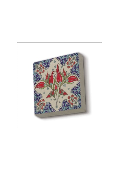 Osmanlı İznik Çini Deseni Baskılı Taş Magnet 5x5