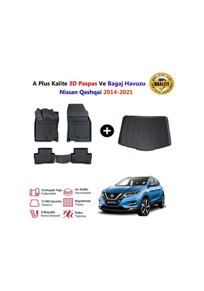 Nissan Qashqai 3d Paspas Havuzlu Ve Bagaj Havuzu Seti 2014-2021