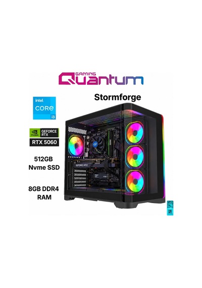 Quantum Raxius Stormforge i3-12100 8 GB 512 GB SSD RTX5060 W11P Gaming Masaüstü Bilgisayar
