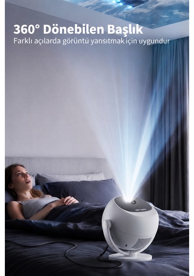 Ven-dens Vd-pjt002 Android 14 Taşınabilir Led Projeksiyon Cihazı, Hd 720p, 150 Ansı Lümen, Beyaz