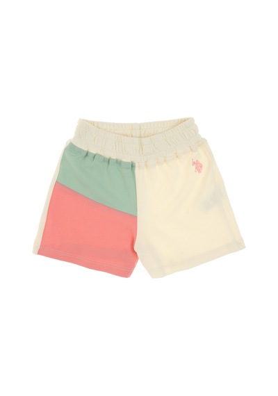 U.S. Polo Assn. Kız Çocuk Pembe Blok Renkli Örme Şort 50306299-VR041