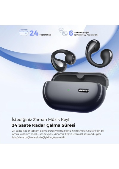 Pearlclip Pro Hi-res Ldac Enc Ows Kablosuz Bluetooth 6.0 Kulaklık Siyah