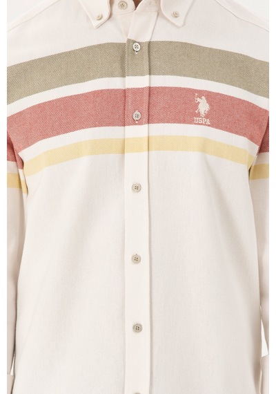U.s. Polo Assn. Erkek Krem Gömlek Desenli 50291406-vr071 Krem U.s. Polo Assn. Erkek Krem Gömlek Desenli 50291406-vr071 Krem