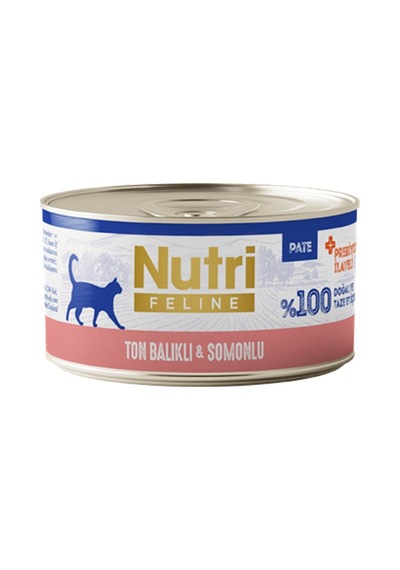 Nutri Feline Adult Pate 70gr Ton Balıklı & Somonlu 6 Adet Yaş Yetişkin Kedi Maması