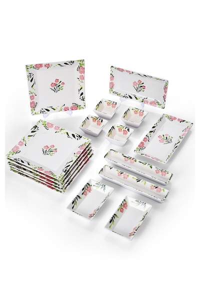 Piatti Naturali 16 Parça 6 Kişilik Bahar Kahvaltı Takımı Handmade Sunum Set Çok Renkli