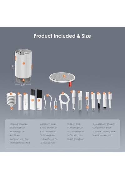 Lexroo Airpods Uyumlu İçin 21'i 1 Arada Temizleyici Kiti, Temizleme Seti, Klavye, Kulaklık