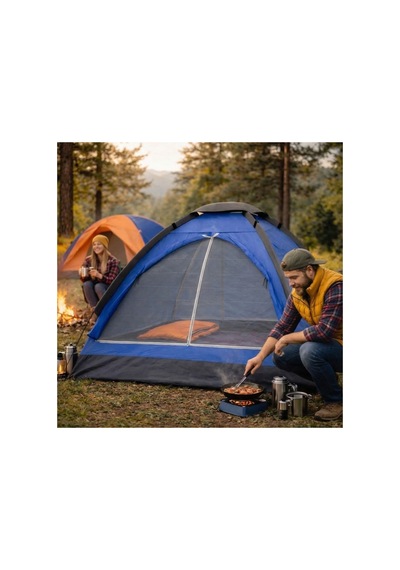 Buffer 3 Kişilik Manuel Kamp Çadırı Düz Kapılı Outdoor Aile, Doğa, Piknik Ve Kamp Çadırı 200x150x Yeşil