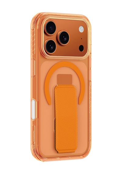 Apple Uyumlu iPhone 17 Pro Kılıf M-safe Şarj Özellikli Standlı Amazingthing Titan Pro Plus Kapak Turuncu Turuncu
