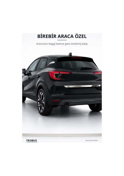 Renault Captur 2 2019 Ve Sonrası Uyumlu Krom Bagaj Çıtası Paslanmaz Çelik