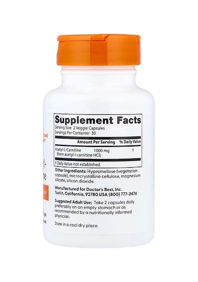 Doctor's Best Acetyl-l-carnitine Brain & Cognitive 60 Veggie Caps