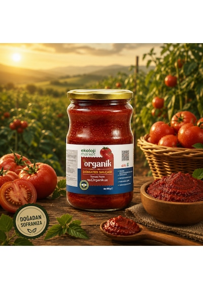 Organik Glutensiz Domates Salçası Tuzsuz 650 Gr.