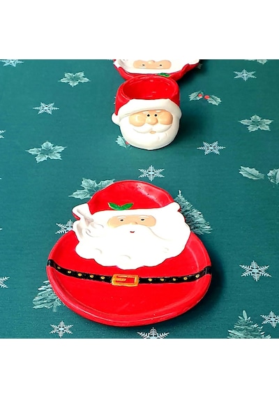 Dafniart Noel Baba Şeklinde Dekor Tabak