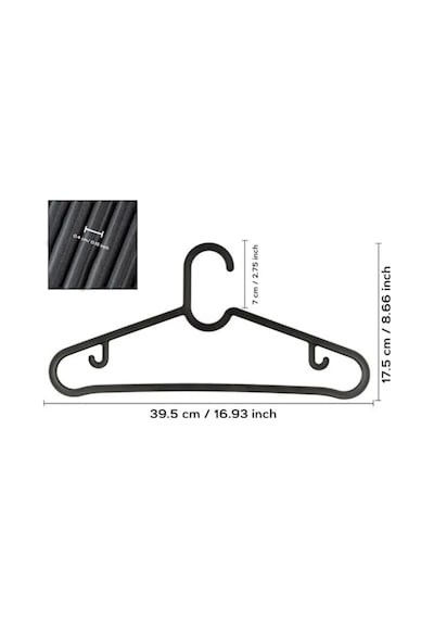 20 Adet Slim Askı Elbise Askısı ,etek Askısı, Pantolon Askısı, Bluz Askısı 20 Adet. Siyah