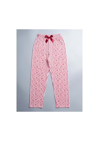Aura Collections Kadın Viskon Pamuklu Pijama Altı Soft Örme Mevsimlik Ev Pantolonu Pembe