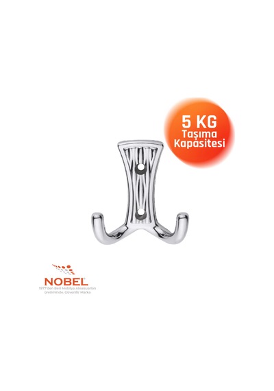 Emet Askı, Metal Vestiyer Askısı, 29 Gr, Dolap Ve Duvar Askılığı, Krom Vidalı