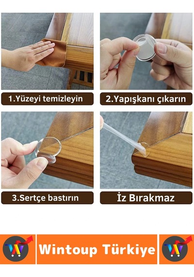 Pratik Çocuk Bebek Güvenlik Masa Komodin Mobilya Çarpma Önleyen Silikon Köşe Kenar Koruyucu 20 Adet Çok Renkli