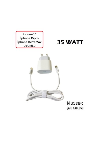 Auris ARS-CH38 35 W Apple Uyumlu iPhone 15 Usb-c To Usb-c Şarj Başlığı + Kablo Seti
