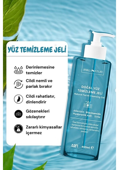 Inklınatur Lifestyle & Cosmetics Doğal Yüz Temizleme Jeli 400 ML