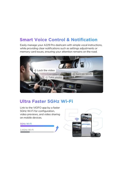 Viofo A229 Pro 2 Kameralı Ön + Arka Dual Çift Kameralı Starvis 2