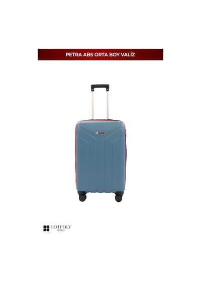 Cotpoly Home Petra Lüx Abs Orta Boy Valiz 65 Cm Mavi Kırmızı