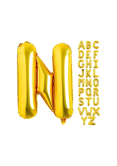 N Harf Gold Folyo Balon16 İnç 36 cm