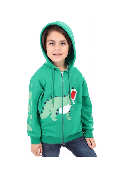 Toontoy Erkek Çocuk Baskılı Hırka Koyu Yeşil
