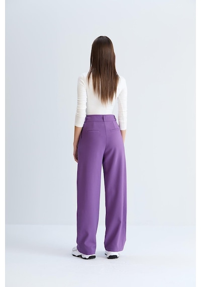 Sortie Collection Rahat Kesim Klasik Model Kumaş Pantolon Mor-mor Mor