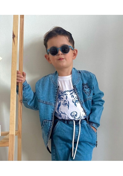 Yeni-unisex 12-36 Ay Polarize Ve Uv Korumalı Mavi Çocuk Güneş Gözlüğü Mavi