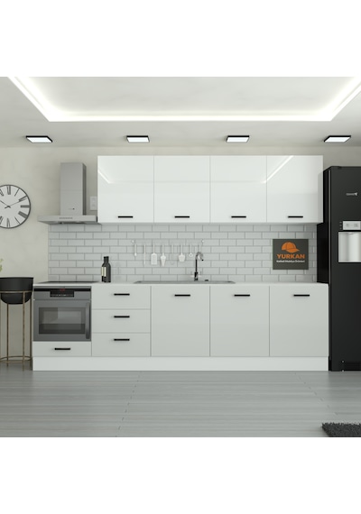 300 Cm Mutfak Dolabı Mdf Kapak Tezgah Dahil Yrkn300 100 Gümüş 300 Cm Mutfak Dolabı Mdf Kapak Tezgah Dahil Yrkn300 100 Gümüş