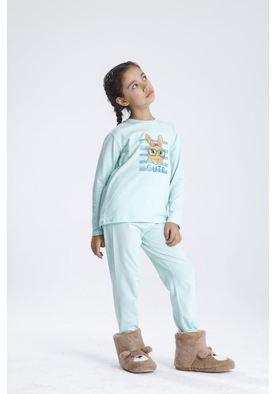 Baskılı Pijama Takımı Mint