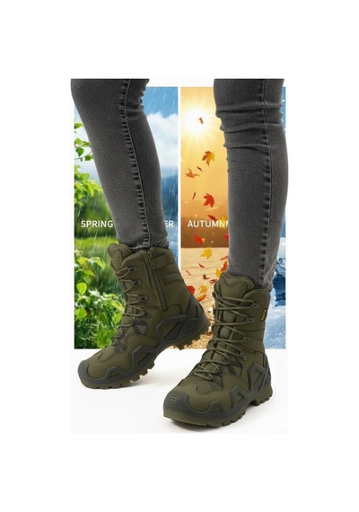 Single Sword Fermuarlı Outdoor Kadın&erkek Taktik Askeri Bot Ve Postal 4 Mevsim Ss602 Haki