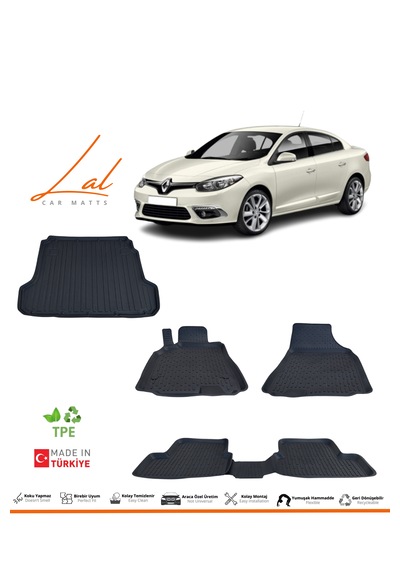 Renault Fluence 3d Havuzlu Paspas Bagaj Havuzu Seti 2009-2016