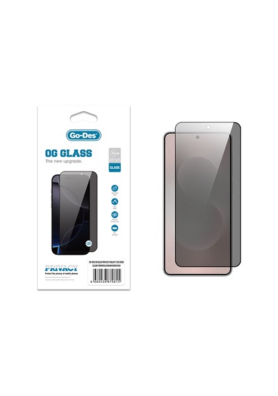 Galaxy S25 Edge Uyumlu Go Des Og Glass Privacy Antistatik Temperli Cam Ekran Koruyucu Siyah