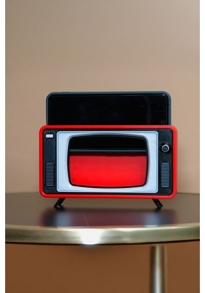 Nostaljik Retro Tv Akıllı Telefon Standı - Şarj Destekli Çok Renkli