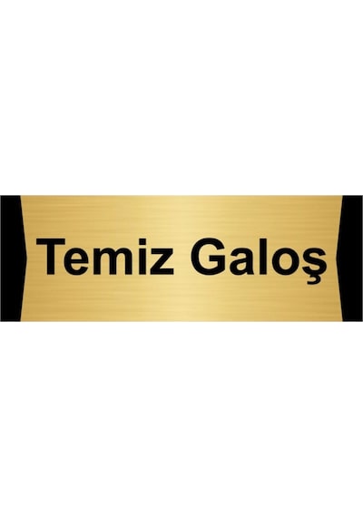 Temiz Galoş 7x20cm Altın Renk Metal Yönlendirme Levhası