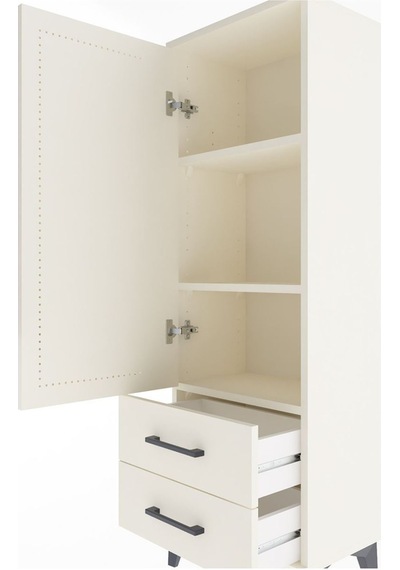 Arges Dolap Tek Raflı Tek Kapaklı Tek Askılı 44x30x134 Çam-aytaşı Aytası