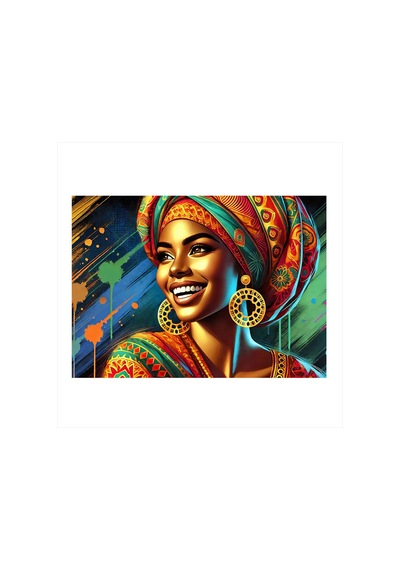 Afrikalı Kadın Ve Gülümseme Mdf Tablo