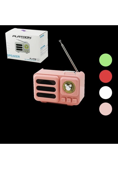 Jenerik Bluetooth Işıklı Usb Şarjlı Taşınabilir Hoparlör Tf Kart, Renkli Kasa