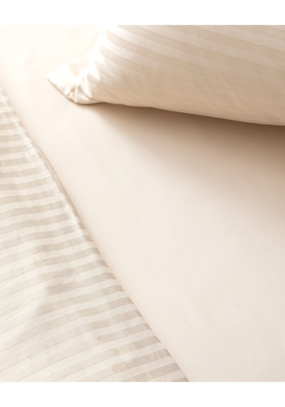 Madame Coco Elicia King Size %100 Pamuk Çizgili Saten Nevresim Takımı - Gold 8684427187241 Sarı