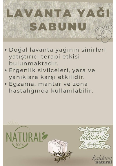Lavanta Yağı Sabunu El Yapımı Doğal 120 G