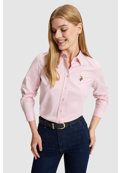 U.S. Polo Assn. Kadın Açık Pembe Uzun Kollu Basic Gömlek 50329503-vr078 Acık Pembe