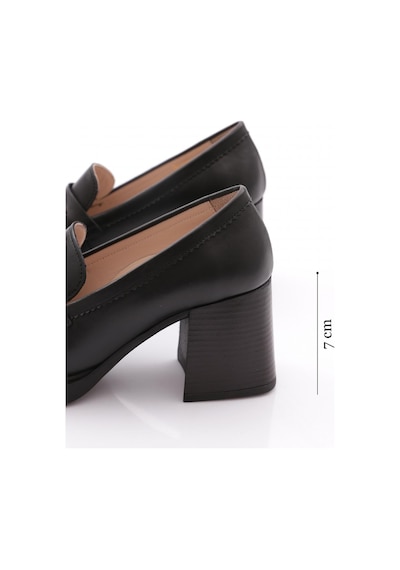 Dgn 361 Kadın Topuklu Loafer Ayakkabı Siyah